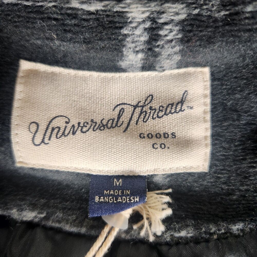Universal Thread Women's M Plaid Knit Bomber Jacket Zip Front Lined Black NWT - Picture 7 of 10